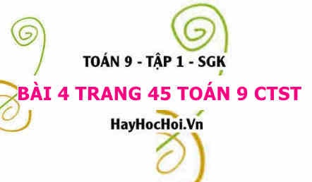 Bài 4 trang 45 Toán 9 tập 1 Chân trời sáng tạo